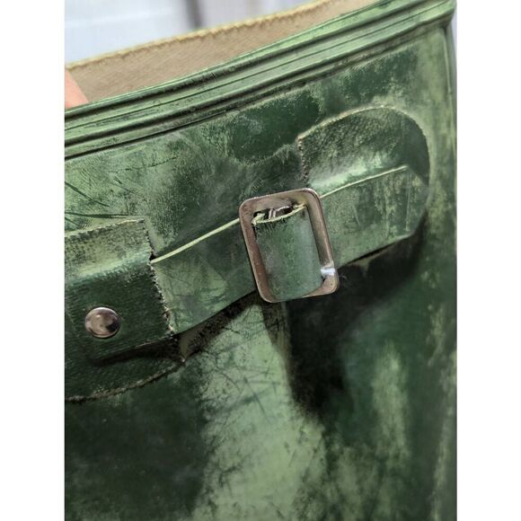 Hunter Uniroyal Vintage Unisex Rare Green Weathered Wellingtons Boots Size T5 - Picture 4 of 10
